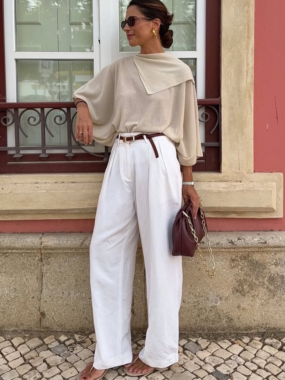 Zara NWT ZW Collection white pleated pants 3665/336